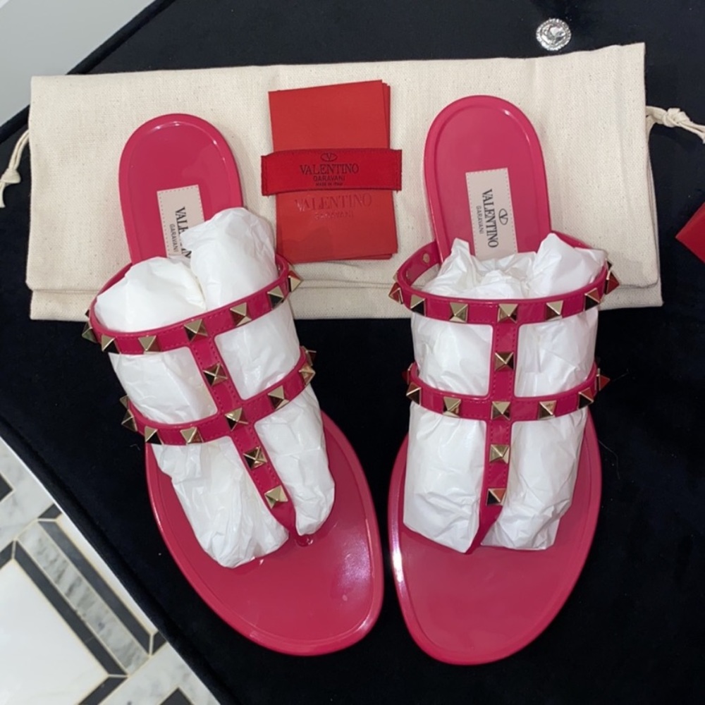 Valentino Garavani Rockstud PVC Thong Sandals